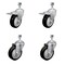 Service Caster 4 Inch Black Polyurethane Wheel Swivel 1/2 Inch Stem Caster Total Lock Brake, 2PK SCC-TSTTL20S414-PPUB-BLK-121315-2-S2 - alternate 1